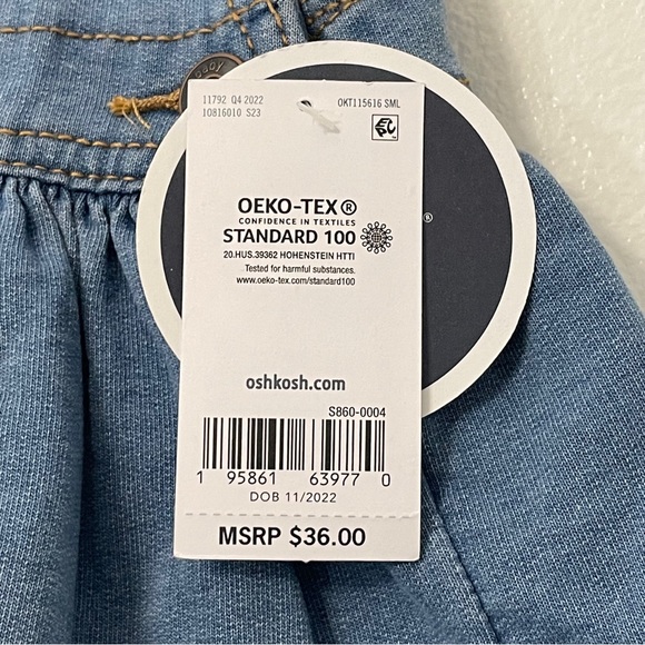 NWT Baby B’Gosh Baby Knit-Like Denim Jumper Dress | Size: 0-3 Months - Picture 5 of 5